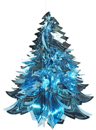Foil Ceiling Decorations Christmas 2 Tone - 30cm Tree Design Foil Christmas Decoration (Ice Blue 5375)