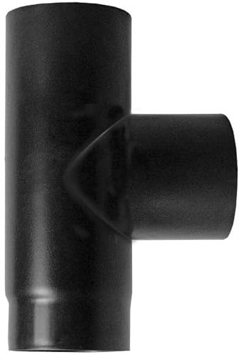 Canna fumaria Raccordo caldaia a T 90 fm-f DN 125 smaltato 600 gradi stufa legna tubo nero CE Made in Italy