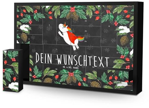 Mr. & Mrs. Panda Personalisierter Befüllbarer Adventskalender Einhorn Geburtstag - Personalisierte Geschenke, Einhörner, Geburtstagsgeschenk, Superheld, Unicorn, Zum Selbst Befüllen, Held