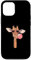 Hülle für iPhone 12/12 Pro Niedliche Giraffe mit Brille und rosa Kaugummi, Afrika