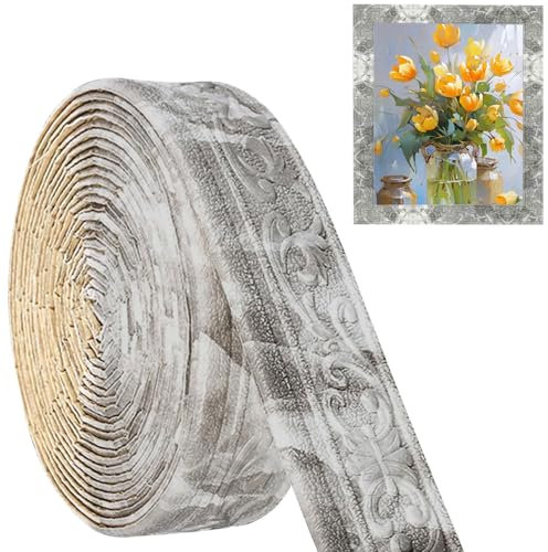 Zierleisten Selbstklebend Steingrau, Bordüre Selbstklebend 10m x 8cm x 4mm, Stuckleisten Wand Tapetenbordüre, Anti-Kollisions Fliesen Bordüre Wasserdicht Wandbordüre für Linien, Decken, Ecken