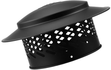 Ankuce Cone Top Chimney Cap, RoundChimney Cover Cap Outside Roof Fireplace Screen Cover Exterior Stove Pipe Topper (6 in Cup-Black)