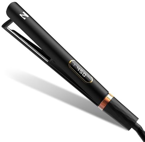 Nicebay Flat Iron Hair Straightener, 1 Inch Titanium Hair Straightener & Curler, Fast Heating,5 Temp Settings, Negative Ion Technology,Travel-Friendly, Smooth Salon Design