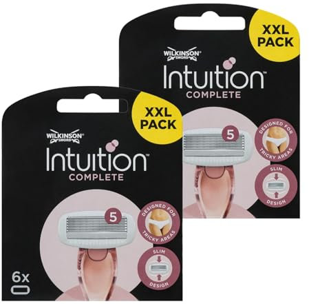 Wilkinson Sword Intuition Complete Women's Razor Blades, Skin Protect Gel with Smooth Glide, 12 Refills