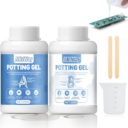 AllisWay Gel Isolant Electrique, Gel Etancheite Electrique, Gels Etancheite Boite de Derivation, Peut Être Démonté, Adapté aux systèmes électriques (transparent, 400G)