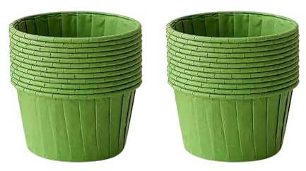 JIHUOO 50 Pcs Greaseproof Paper Muffin Cases Cupcake Baking Cups Parchment Paper Cupcake Liners Standard Size Muffin Cups Wedding Day Cupcake Cases Muffin Cake Wraps for Christmas Birthday Green