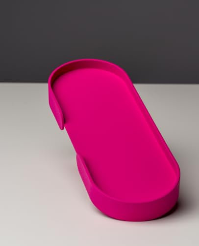 Siqual Design Kleines Metall Tablett – Stilvolles & vielseitiges Serviertablett für Küche, Bad & Wohnbereich, in Mehreren Varianten, Made in EU – Tablett Mortimer (Pinkmagenta)