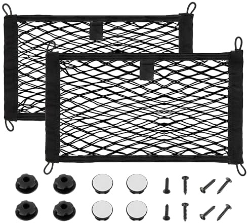 JAMHER 55x25cm Universal Automotive Gepäckaufbewahrungsnetz mit Schrauben und Haken für Nutzfahrzeuge, Wohnmobile, Wohnwagen, Boote (2Stück)