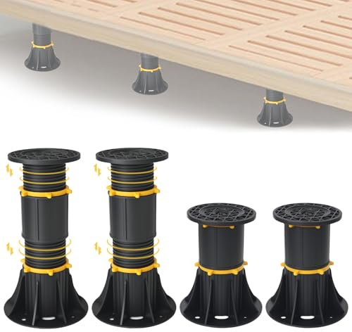 POONGURY 4PCS verstellbare Höhe Bett Stützbeine 11-33 cm, verstellbare Bettrahmen Stützbeine Ersatz, für Bettrahmen, Schrank und andere Möbel