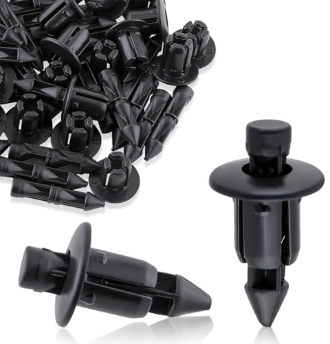 XBFOCNH 30 Piezas Clips de plástico Remache Moto 6mm,Clips de Fijación para Coche,Clip de Retención Tipo Empuje,Rivet Trim Clamp para Coche,Auto