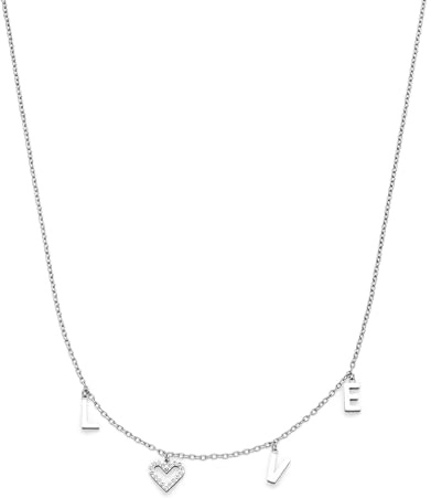 s.Oliver Damen Schmuck – Halsketten & Armbänder mit LOVE-Anhänger aus Edelstahl in verschiedenen Farben - Romantische Geschenkidee