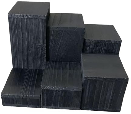 KESOTO 6X alzate Legno, espositore da banco, Supporto per Cupcake, per Figure, Oggetti da Collezione e Dessert, Nero