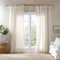 TOPICK Greige Leinenoptik Stores Gardinen mit Schlaufen Kurz Gardinen für Küche Wohnzimmer Schlafzimmer Fenster Vorhänge Transparent Durchsichtig Voile Landhausstil Modern 2er Set 225H x 140B (cm)