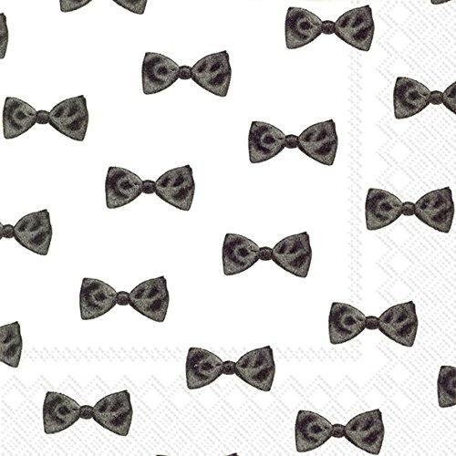 IHR HE'S MY DARLING Bow Ties Wedding Engagement Cocktail or Tea Napkins paper 25 cm square 20 in pack