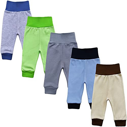 MEA BABY Unisex Baby Baumwolle Pumphose, Schlupfhose 5er Pack (74, Jungen)