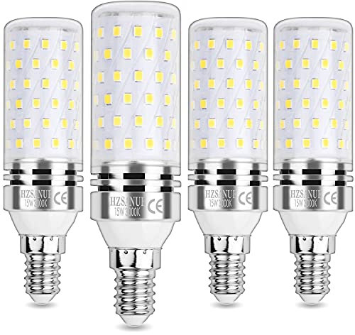 HZSANUE E14 LED Mais Lampen 15W, 3000K Warmweiß, 1700Lm,Kleine Edison Schraube Kerze Leuchtmittel, 120W Glühlampen Äquivalent,Nicht Dimmbar, 4er-Pack