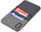 Dockem Wallet Case for iPhone XS Max: Built-in Metal Plate for Magnetic Mounting & 2 Card Slots (6.5 Luxe M2 Synthetic Leather, Black & Grey)