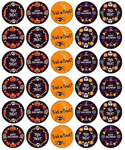 30 Halloween Kids Cupcake Toppers Edible Wafer Paper Fairy Cake Toppers Birthday Cakes