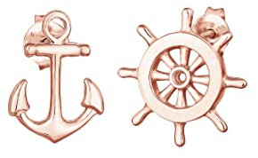 Elli Ohrringe Damen Ohrstecker Steuerrad Anker Maritim in 925 Sterling Silber