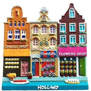 Weekino Amsterdam Netherlands Fridge Magnet 3D Resin Handmade Craft Tourist Travel City Souvenir Collection Refrigerator Sticker