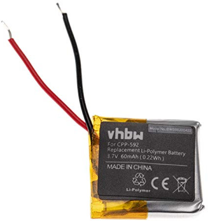vhbw Batterie Compatible avec Fitbit Charge 2 smartwatch Montre connectée Bracelet Fitness (60mAh, 3,7V, Li-polymère)