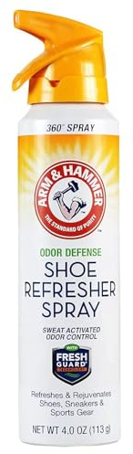 Arm and Hammer Shoe Refresher Spray, Multi-Purpose Odor Remover for All Types of Footwear, Shoe Deodorizer Spray, Shoe Odor Eliminator, Shoe Spray, Shoe Smell Eliminator, 4 oz (1 Pack)