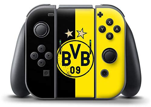 DeinDesign Skin kompatibel mit Nintendo Switch Controller Folie Sticker Borussia Dortmund Sterne BVB