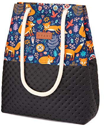 Bvani Große Damen Shopper Tasche zum Einkaufen Reisen Arbeiten Schule - Tote Bag (Etnische Füchse Punkte)