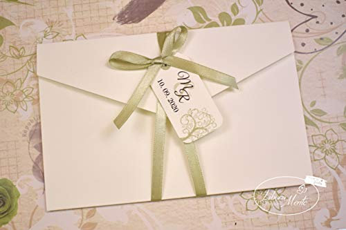 PARTECIPAZIONE NOZZE ALBERO VITA salvia invito matrimonio personalizzato - 10 pezzi