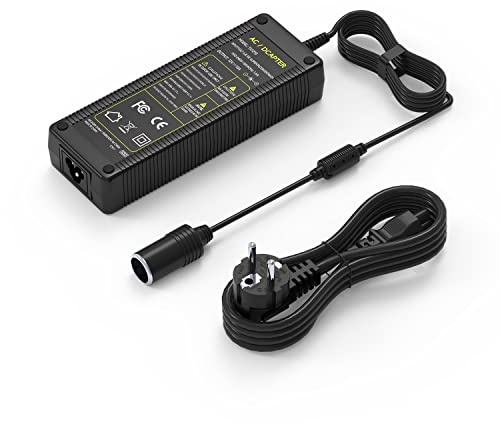 12 V 10 A Netzteil 120 W Spannungswandler, KFZ Netzadapter 200V 230V bis 240V auf 12V Zigarettenanzünder Adapter für Kompressor Kühlbox, LED Lampen, Ventilatoren, Elektrische Pumpe, PKW Heizdecke