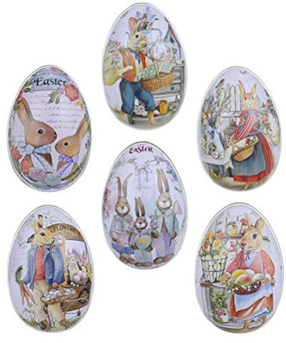 STOBOK Plätzchendose Ostern Gebäckdose Ostereier zum Befüllen Pralinendose Weißblech Leere Dosen Süßigkeiten Kästen 6 Stück Mittel Bonbons Kekse Snack Gebäck Vorratsdosen Geschenkverpackung