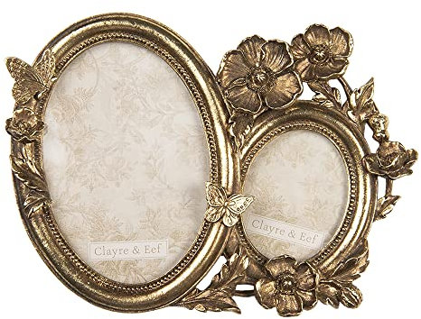 Clayre & Eef Bilderrahmen Oval 23cm goldfarben Clayre&Eef