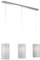 Fischer & Honsel Pendelleuchte Thor, 3-flammig, Hängelampe 3xE27-Fassung max. 40 Watt, Pendellampe mit Stoff-Lampenschirm & Dekor, Chromfarben & Grau, 110x16x150cm