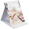 Tragbarer faltbarer Make-up-Spiegel, rahmenloser PU-Leder-Schreibtischspiegel mit Ständer für Camping, Reisetisch, persönlich, 25,4 x 17,8 cm, Weiß