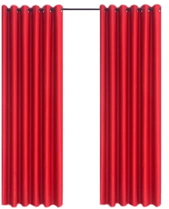 CHARKHAH Thermal Insulated Window Semi Blackout Curtains for Bedroom Living Room Ultra Soft Energy Saving Fabric with Eyelets Ring top and Pair of Curtain (Red, 46 Wide x 54 Drop)