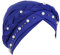 LIUPUUDLY Turban Damen Chemo Mode Kopftuch Kopfbedeckung mit Perle Beanie Mütze Haarausfall Hut Schlafmütze (Königsblau)