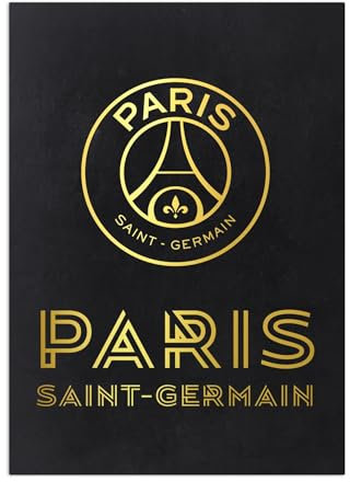 Displate Officiel Paris Saint-Germain Métallique Fixation Magnétique Licence Officielle Image Affiche de Haute Qualité PSG black 32x45cm