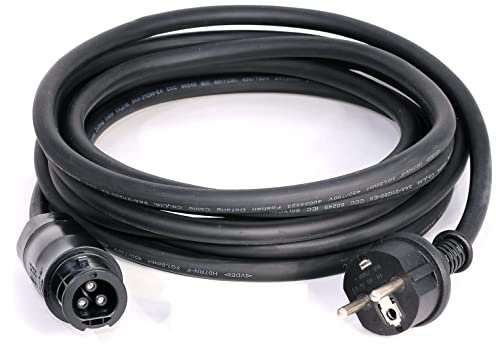 Amazinnov - 10 Mètres Cordon d'alimentation en Caoutchouc H07RN-F 3x1,5mm, avec Prise Schuko Embouts et Connecteur Batteri BC01 Femelle pour Micro-onduleur Hoymiles Deye Envertech NEP (10M)