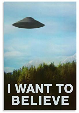 UFO Alien Poster I Want to Believe Poster Dekorative Malerei Leinwand Wandposter und Kunstdruck Moderne Familie Schlafzimmer Dekor Poster 20 x 30 cm