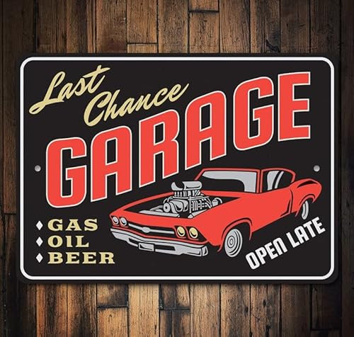 KILSPU Panneau vintage en métal pour garage, garage, panneau décoratif pour papa, panneau de voiture musclé pour les amateurs de voiture, station-service, service de voiture, garage, panneaux de