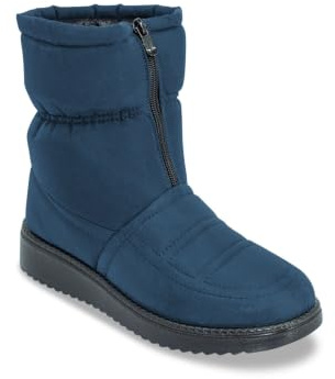 Chums Ladies Wide Fit Water-Resistant Front Zip Boots with Faux Fur Lining | Soft Insulated Lining, Showerproof Upper, Durable Outdoor Sole, Easy Pull-On Design, Size 4 - 8