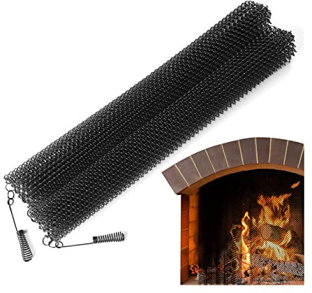 luckxuan Salvachispas Chimenea Cortina de Pantalla de Malla for Chimenea, Pantalla de Malla metálica Resistente al Calor de 2 Piezas for Chimenea (Color : 2pcs 24x22in)
