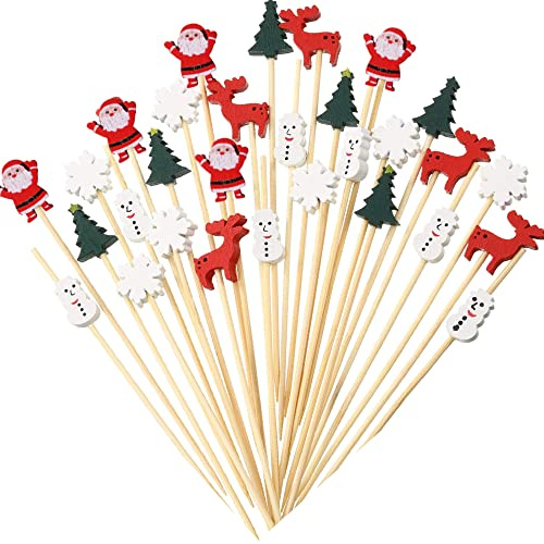 GUSTO Palillos de Dientes Decorativos de cócteles para Fiestas y cenas en casa, Bares, restaurantes, Pubs (100 Unidades)