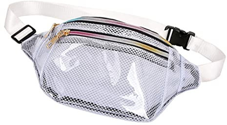 PACKOVE Sporttasche Gürteltasche wasserdichte Hüfttasche Damen Umhängetasche Bauchtasche Weiß Fräulein Mesh-oberfläche Damentasche