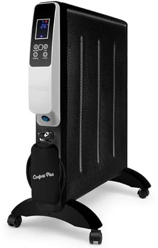 Suinga Radiador de MICA 2000 W, Temperatura de ajuste digital de 18 a 30°C, Conexión WIFI mediante APP [Color Negro]