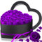 Yunlly 27 Stück konservierte Rosen in Herzform Box Ewige echte Blumen unsterbliche Rosen Blumenstrauß langlebige Blumen Box Geschenk für Mutter Frau Freundin Geburtstag Jahrestag (lila)