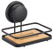 MSV Porte Savon avec Mega Ventouse Acier & Bambou Noir Mat