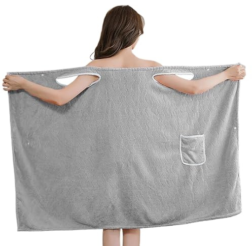 NICEYEA Damen Saunakilt Saunatuch Tragbar Bademantel Sling Baderock Wrap Weich Saugfähig Verstellbare Robe Bademäntel Sauna Kilt Mikrofaser Duschtuch für Spa Dusche Pool Badezimmer, 135X85CM