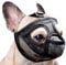 Französische Bulldogge Maulkorb, dellyy Mesh Dog Muzzle für Französische Bulldogge, Deutscher Schäferhund und Dogue de Bordeaux (Schwarz, S)