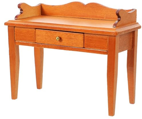 FOYTOKI Puppenhaus Möbel Winziger Klassenzimmer Schreibtisch Mini Möbel Hölzerner Puppen Schreibtisch Dekorativer Puppen Schreibtisch Miniatur Schreibtisch Mini Schreibtisch Figur